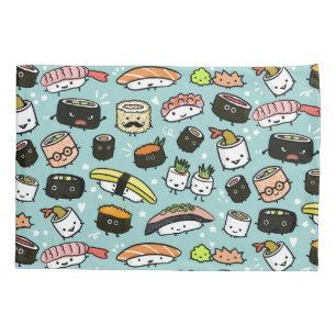 Housse D'oreillers Personnage de Cute Sushi  Kawaii Sushi Motif
