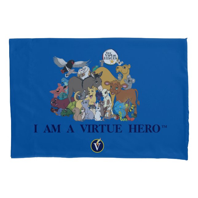 Housse D'oreillers Personnages VIRTUE HEROES Coque Coussin - Bleu (devant)