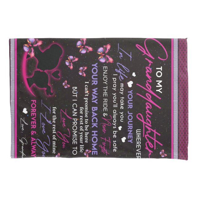 Housse D'oreillers Personnalisé À Ma Petite-Fille Papillon (devant)