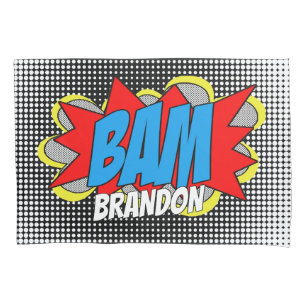 Housse D'oreillers Personnalisé Vintage Comic Book Pop Art Style BAM!