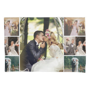Housse D'oreillers Personnaliser 4 Collage Photo Personnalisé