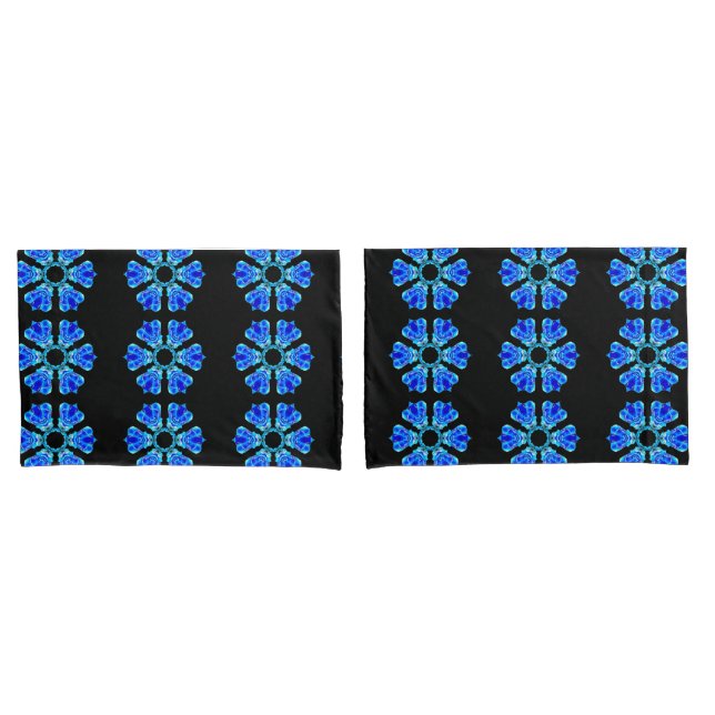 Housse D'oreillers Pétales bleues (devant-Set)