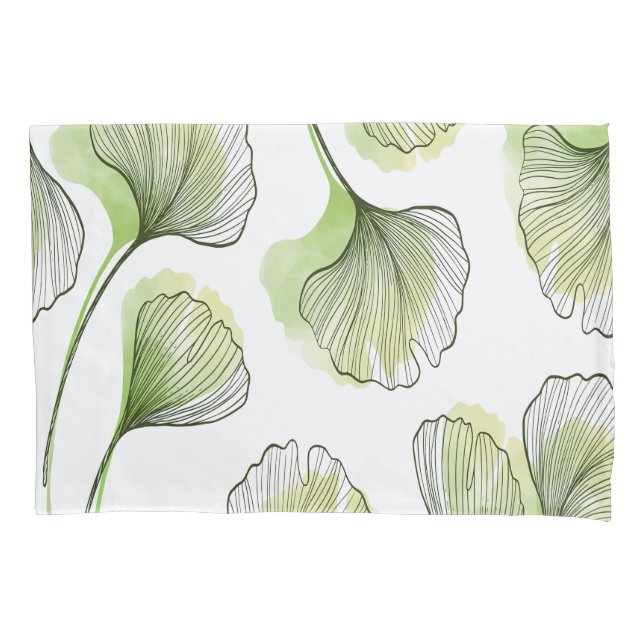 Housse D'oreillers Pétales verts (devant-gauche)