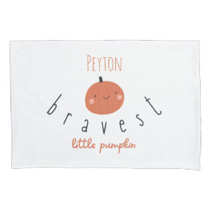 Housse D'oreillers petit citrouille courageux Custom Name Pillowcase