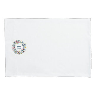 Housse D'oreillers Petit Coussin de Monogramme encadré Floral Coque