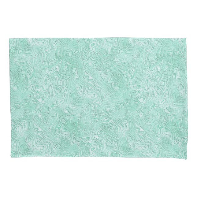 Housse D'oreillers Petit motif en soie moirée vert menthe (devant)