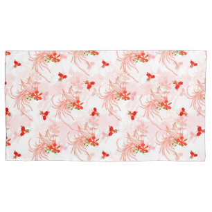 Housse D'oreillers Phoenix Oiseau Et Phoenix Fleur Motif Sans Faille