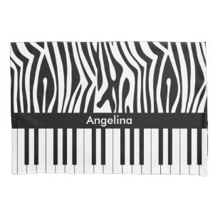 Housse D'oreillers Photographie Zebra noir et blanc et collection Pia