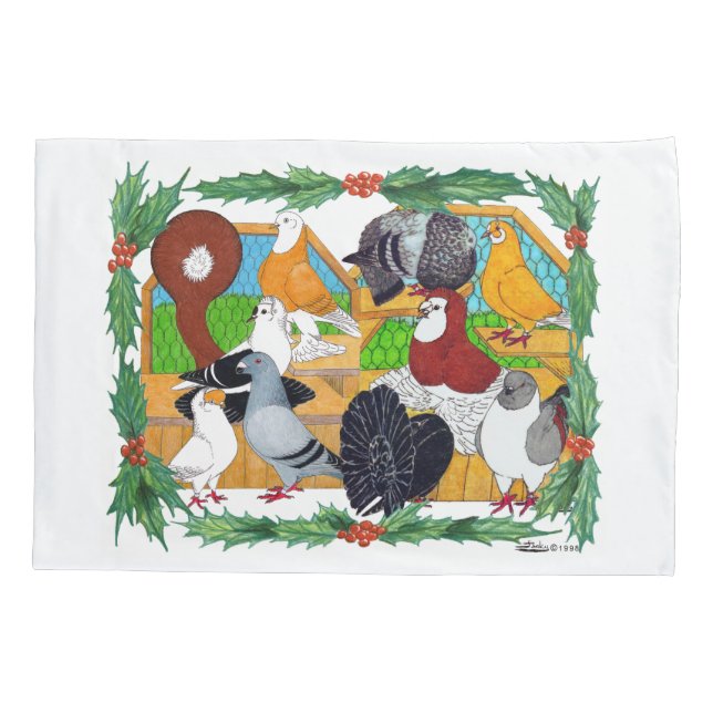 Housse D'oreillers Pigeons de Christmas (Dos)