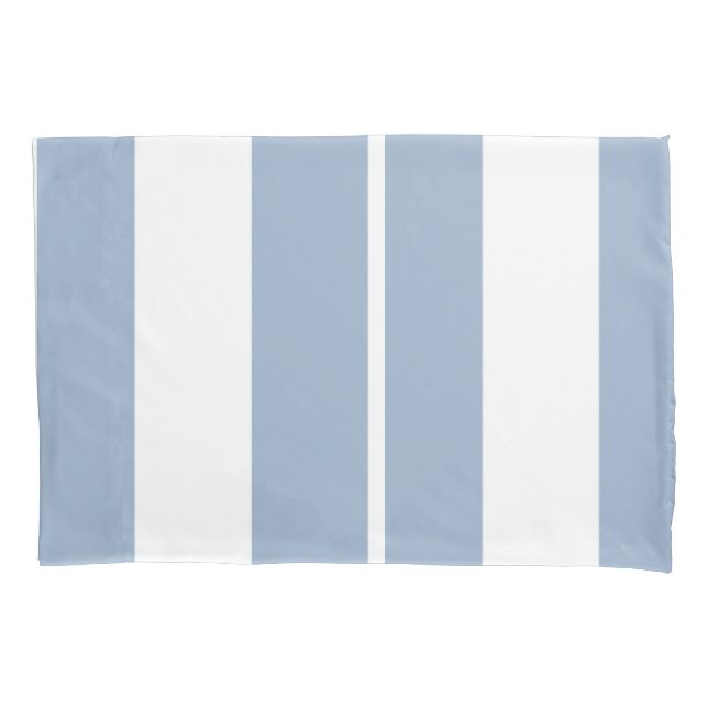 Housse D'oreillers Pillow Case Stripe Square White and Blue (devant)