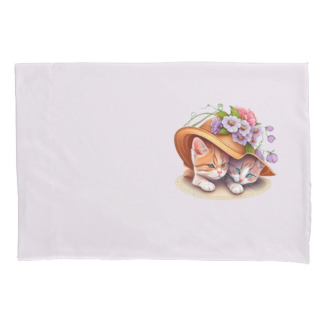 Housse D'oreillers Pillowcase avec chats (devant)