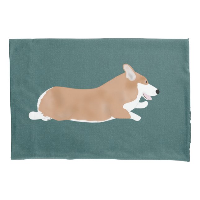 Housse D'oreillers Pillowcase Corgi volant (devant)