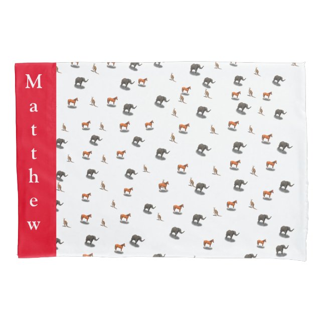 Housse D'oreillers Pillowcase d'animaux aidés personnalisés (devant)