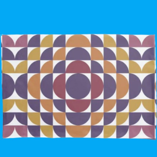 Housse D'oreillers Pillowcase des cercles géométriques rétro | Mi-siè (Créateur téléchargé)