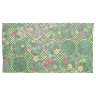 Housse D'oreillers Pillowcase en tuiles vertes florales