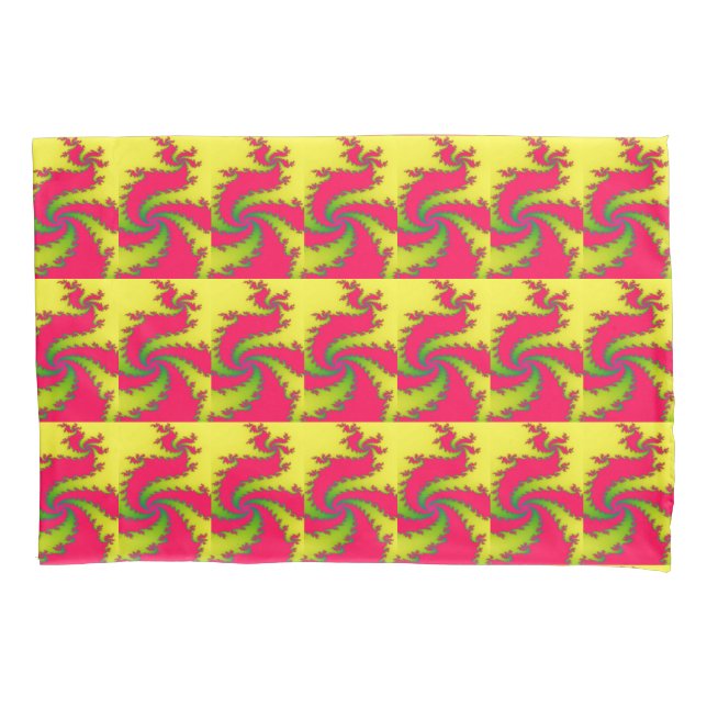 Housse D'oreillers Pillowcase Fractale du dragon de Nouvel An chinois (devant)