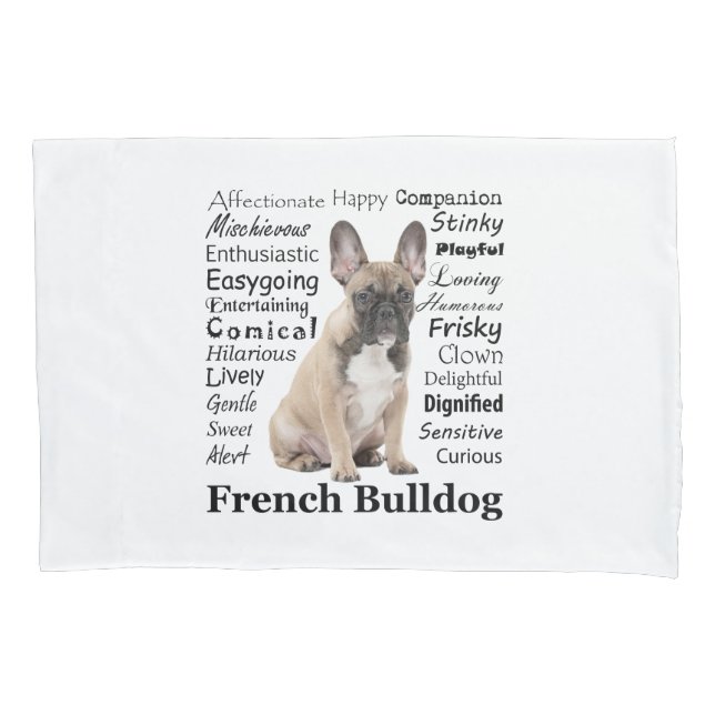 Housse D'oreillers Pillowcase Frenchie Traits (devant)