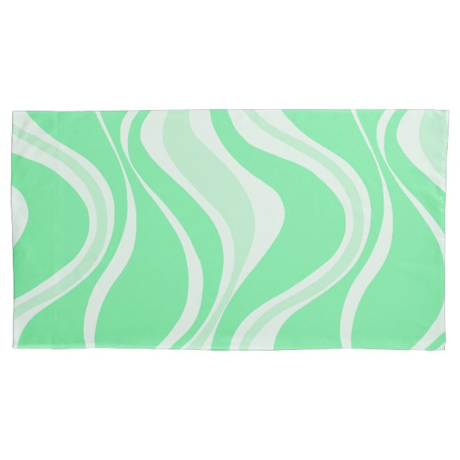 Housse D'oreillers Pillowcase Green Waves (devant-gauche)