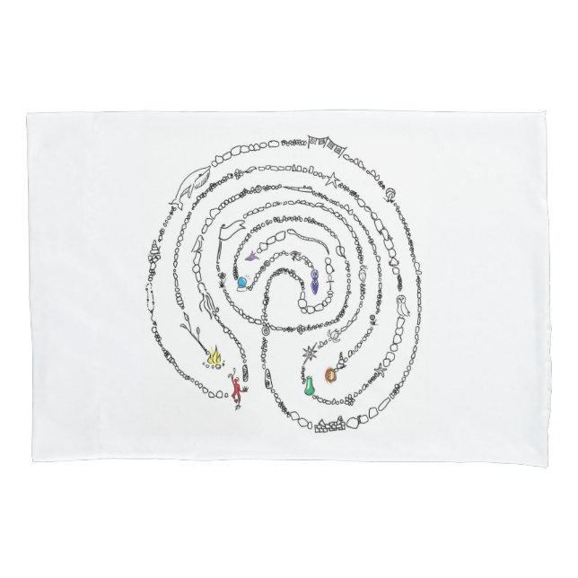 Housse D'oreillers Pillowcase Labyrinthe + Mystica (devant)