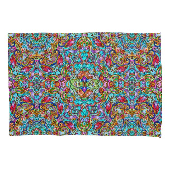 Housse D'oreillers PILLOWCASE ORNAMENTALE vintage ITALIENNE (devant)