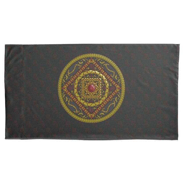 Housse D'oreillers Pillowcase Scorpio Mandala (devant)