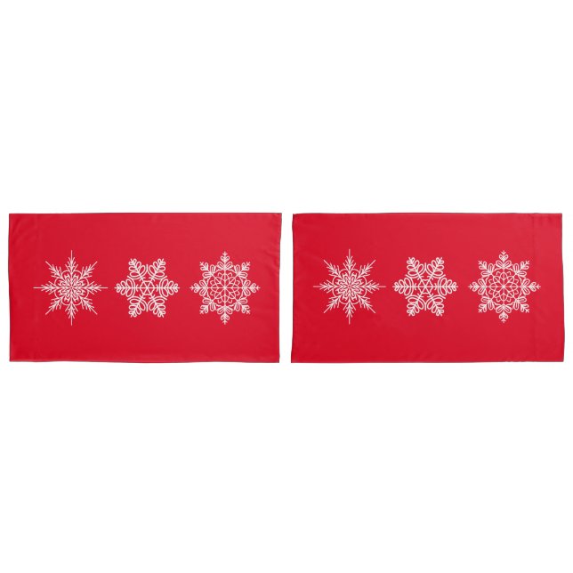Housse D'oreillers Pillowcase Set King Snowflakes (devant-Set)