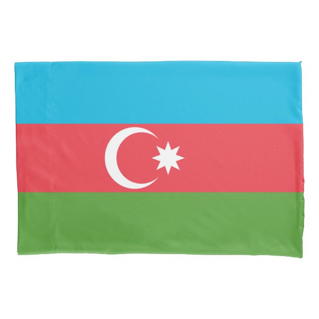 Housse D'oreillers Pillowcase unique avec drapeau d'Azerbaïdjan (devant)