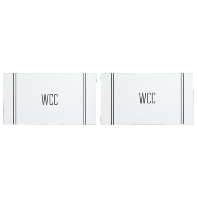 Housse D'oreillers Pillowcases monogrammes (devant-Set)