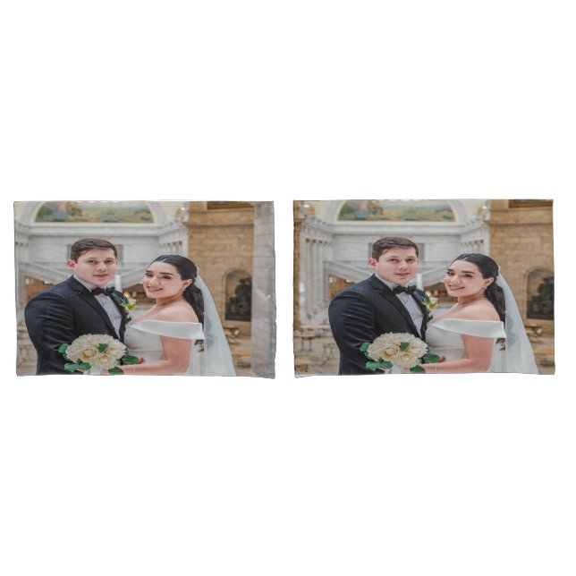 Housse D'oreillers Pillowcases personnalisées Mariage ou anniversaire (devant-Set)