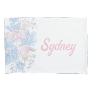Housse D'oreillers Pink and Blue Grandmillennial Reversible   Name
