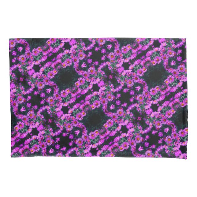 Housse D'oreillers Pink Autumn Aster Flowers Abstrait Art Motif (devant)