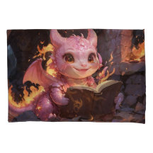 Pink Baby Dragon lit un livre