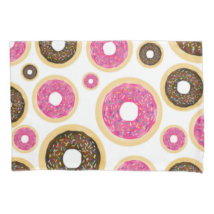 Housse D'oreillers Pink & Brown Sprinkt Donuts Moderne Amusant mignon