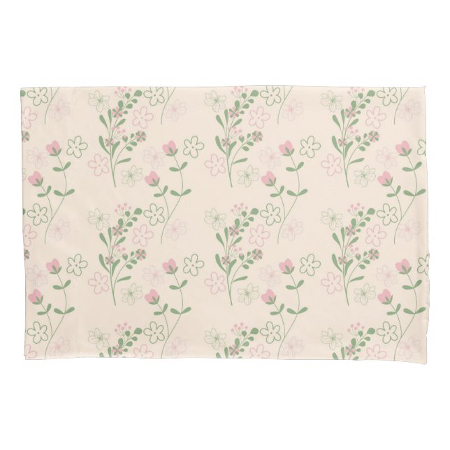 Housse D'oreillers Pink Green Retro Y2K les années 70 Fleur Motif (devant)