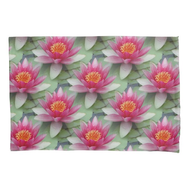 Housse D'oreillers Pink Lotus Water Lily Pilcase (devant)
