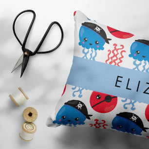 Housse D'oreillers Pirate Jellyfish, Motif de méduses, Votre nom