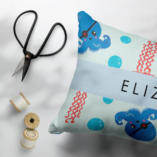 Housse D'oreillers Pirate Octopus, Pirate Jellfish, Mer, Votre Nom