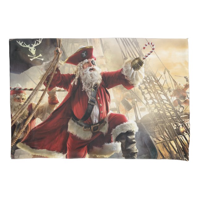 Housse D'oreillers Pirate Père Noël (devant-gauche)