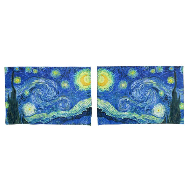 Housse D'oreillers PixDezines Van Gogh Starry Nuit / St. Remy (devant-Set)