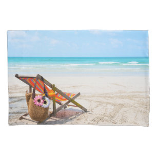 Housse D'oreillers Plages tropicales Chaise de plage sur sable