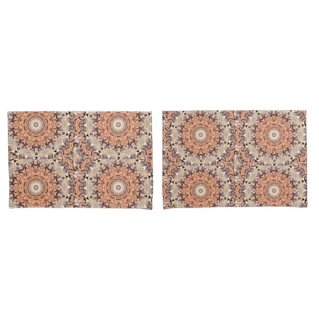 Housse D'oreillers Plaisir orange et blanc (devant-Set)