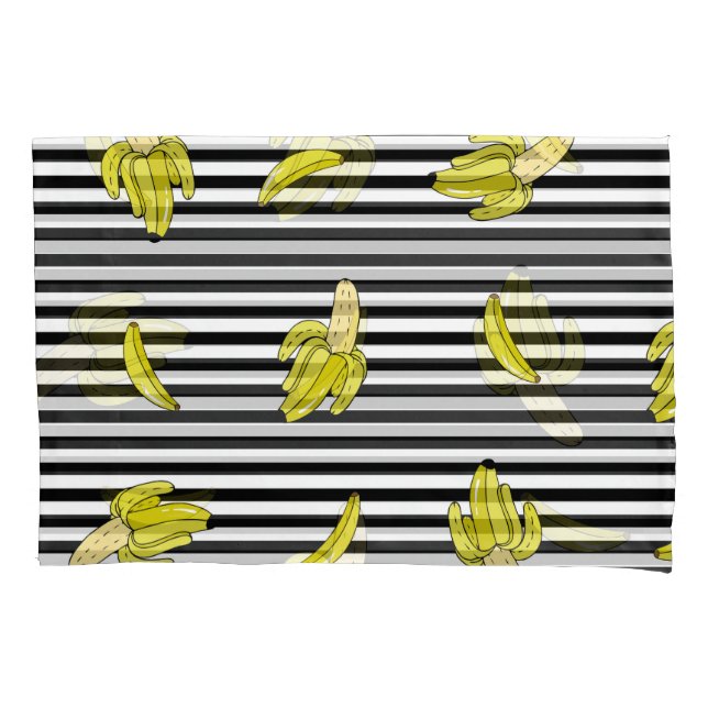 Housse D'oreillers Plaques de banane de dessin animé : style rétro. (devant)
