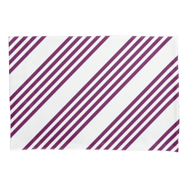 Housse D'oreillers Plum et blanc cinq bandes motif (devant)