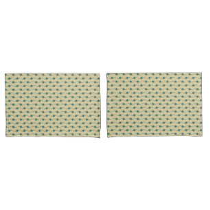 Housse D'oreillers Plumes de paon abstraites Motif de points turquois