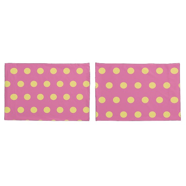 Housse D'oreillers Poids Polka Dot (Rose & Jaune Doux) (Dos-Set)