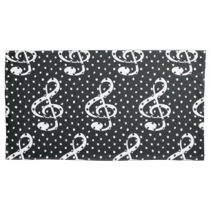 Housse D'oreillers Pointe de polka noir et blanc