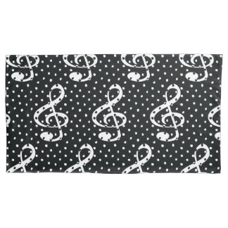 Housse D'oreillers Pointe de polka noir et blanc