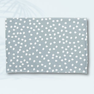 Housse D'oreillers Pointe Polka minimale gris vert et blanc