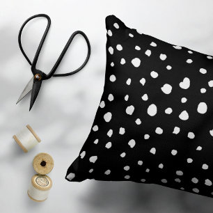 Housse D'oreillers Points dalmatiens, Zones dalmatiennes, Noir et Bla