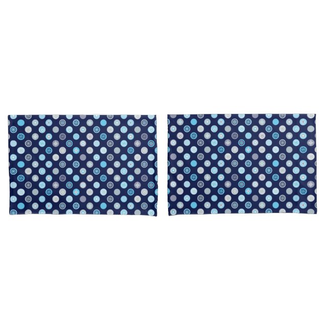 Housse D'oreillers Points d'hiver Wonder Blue Motif Coque Coussin (devant-Set)